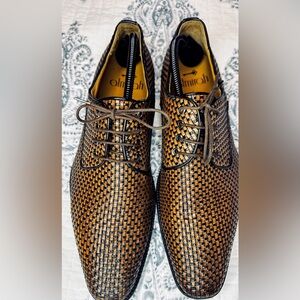 Amirah Oxfords Handmade Woven Leather Lace Up Shoes Men’s EU 43 US 10
